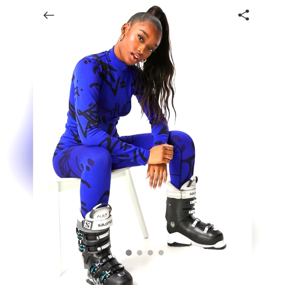 💜💙 NWT ASOS 4505 Seamless Graffiti Print Base Layer Top and Leggings